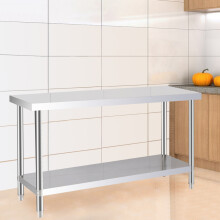 150cm Commercial Stainless Steel Kitchen Work Table Catering Food Prep Table with Under Shelf