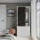 URBN Living (White Carcass with Black Doors) 2 Sliding Doors Wardrobe 2 Drawer Clothes Cupboard 4
