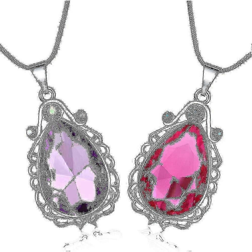 2 Pcs Sofia The First Amulet And Elena Princess Necklace Twin Sister Teardrop Necklace Magic Jewelry Gift for Girls---44-XG5746