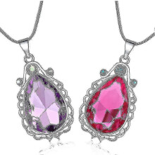 2 Pcs Sofia The First Amulet And Elena Princess Necklace Twin Sister Teardrop Necklace Magic Jewelry Gift for Girls---33-XG1472