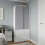 URBN Living (White Carcass with Grey Doors) 2 Sliding Doors Wardrobe 2 Drawer Clothes Cupboard 1