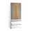 URBN Living (White Carcass with Oak Doors) 2 Sliding Doors Wardrobe 2 Drawer Clothes Cupboard 3