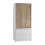 URBN Living (White Carcass with Oak Doors) 2 Sliding Doors Wardrobe 2 Drawer Clothes Cupboard 1