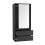 URBN Living (Black Carcass with White Doors) 2 Sliding Doors Wardrobe 2 Drawer Clothes Cupboard 3