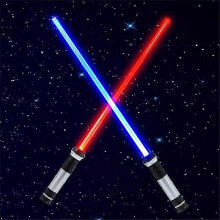 2-In-1 Light Up Saber 2 PCS LED Dual Swords, FX Sound, Telescopic Handle
