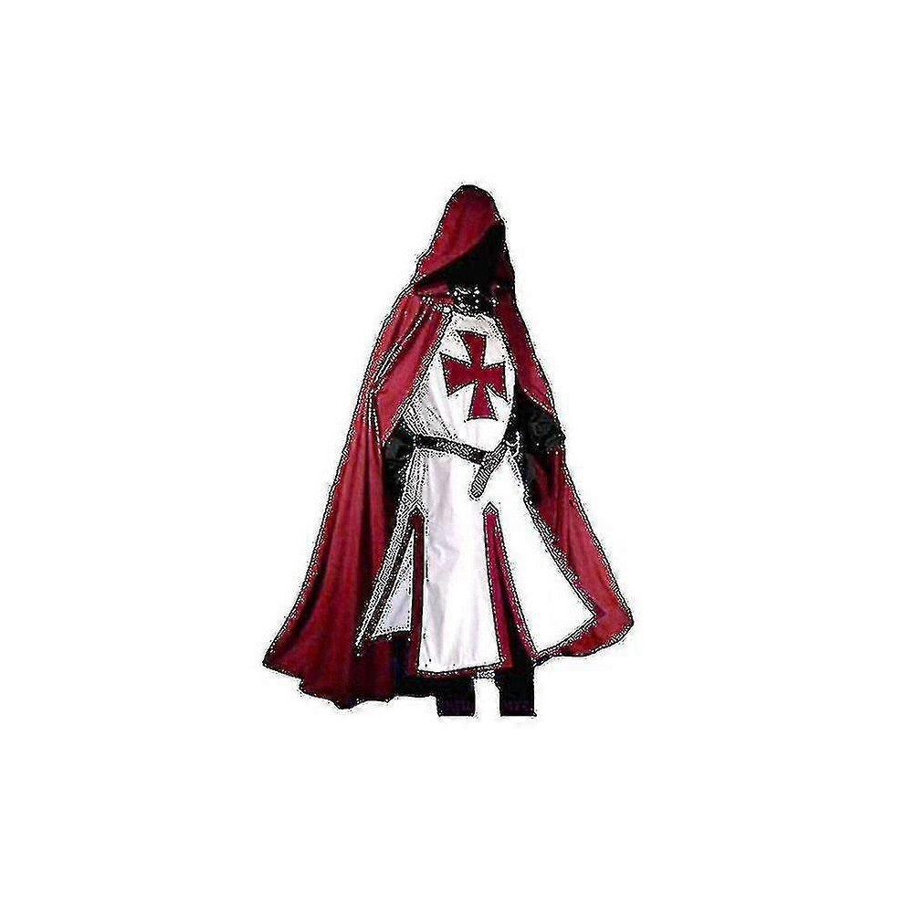 (One Size, ) Mens Medieval Crusader Knights Templar Costume_mi Red