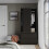 URBN Living (Black Carcass with Black Doors) 2 Sliding Doors Wardrobe 2 Drawer Clothes Cupboard 5