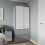 URBN Living (Grey Carcass with White Doors) 2 Sliding Doors Wardrobe 2 Drawer Clothes Cupboard 1
