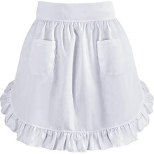 (Waist style) Women's Waist Apron Cooking Half Apron Kitchen Waitress Apron White Maid Apron Costume Apron with Pockets