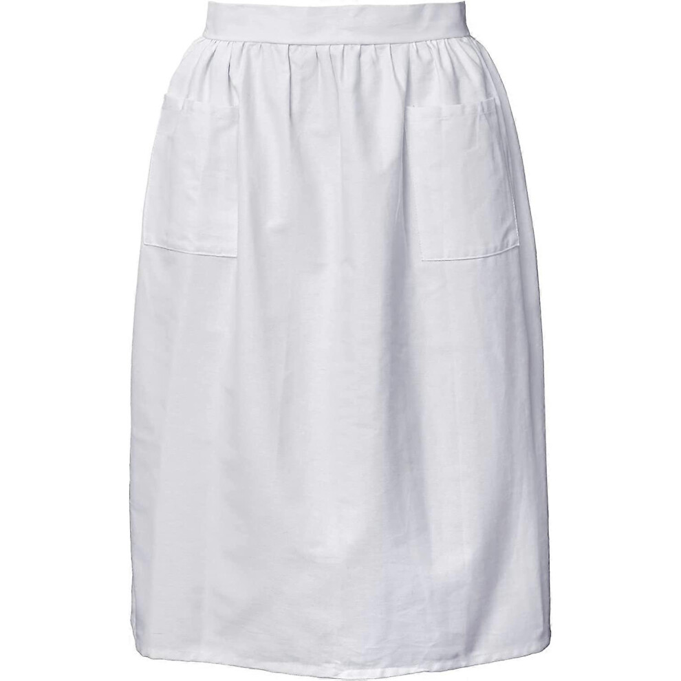 (Half Style) Women's Waist Apron Cooking Half Apron Kitchen Waitress Apron Maid Apron Costume Apron With Pockets White