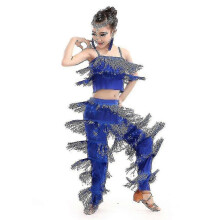 (Kids 140cm, Colour 8) Samba Tassel Latin Dancewear Costumes Girls Salsa Ballroom Fringe Trim Dance Topsamp;pants Costume Adult Ballroom Dancing Dress