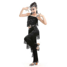(Kids 110cm, Colour 1) Samba Tassel Latin Dancewear Costumes Girls Salsa Ballroom Fringe Trim Dance Topsamp;pants Costume Adult Ballroom Dancing Dress
