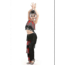 (Kids 150cm, Colour 2) Samba Tassel Latin Dancewear Costumes Girls Salsa Ballroom Fringe Trim Dance Topsamp;pants Costume Adult Ballroom Dancing Dress
