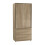 URBN Living (Oak Carcass with Oak Doors) 2 Sliding Doors Wardrobe 2 Drawer Clothes Cupboard 3
