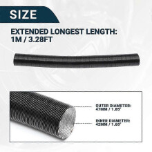 (42mm Length 100cm)X Autohaux 22mm 42mm 60mm Car Heater Ducting Pipe Hose Warm Air Ducting Parking Heater Hose Adjustable 0.5M 2M Length