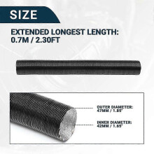 (42mm Length 70cm)X Autohaux 22mm 42mm 60mm Car Heater Ducting Pipe Hose Warm Air Ducting Parking Heater Hose Adjustable 0.5M 2M Length