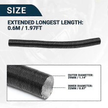 (22mm Length 60cm)X Autohaux 22mm 42mm 60mm Car Heater Ducting Pipe Hose Warm Air Ducting Parking Heater Hose Adjustable 0.5M 2M Length