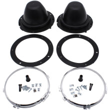 2 pcs/set shlpdfm 7" Headlight Headlamp Plastic Back Bowls Buckets +Fixings Compatible with Land Rover Defender Classic Mini