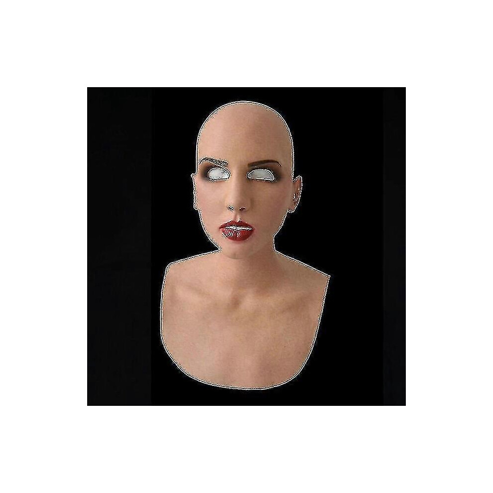(A) Full Latex Mask For  With Neck Full Head Creepy Wrinkle Face Mask Latex Mask   Party Props Mask For Face Women-1-image-OPC-PGJMFQW-NEW
