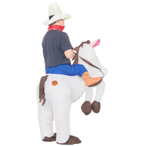 Costume de cheval gonflable blanc-Bon 2