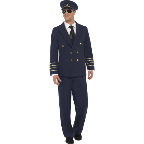 Smiffy's (M, Navy Blue) Smiffys Mens Pilot Costume Set 1