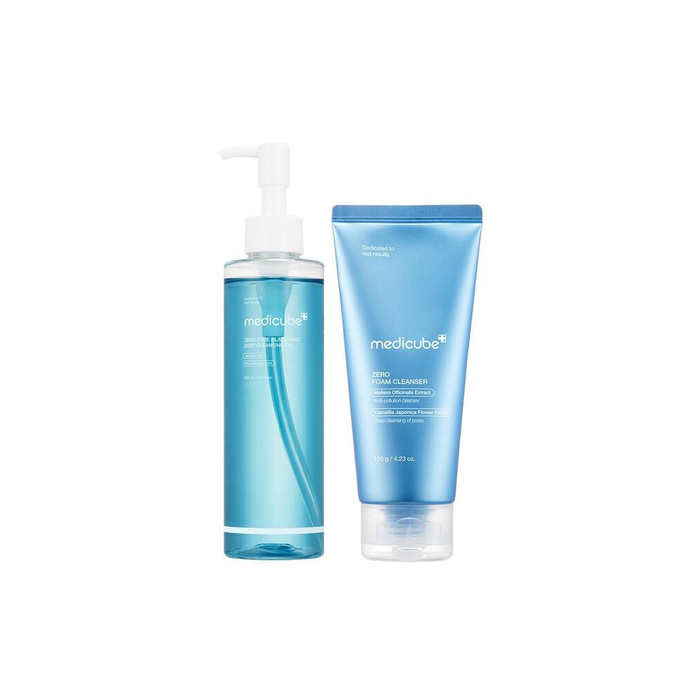 Double Cleansing Duo for Deep Pore CleansingㅣZero Pore Blackhead Deep Cleansing Oil & Zero Foam Cleanser for Korean Glass Skin