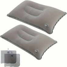 (Gray, 2pcs) [Soft Cushions] Soft Square Inflatable Cushions | Two |  | Convenient, Travel-Friendly, Plush | Outdoor Use,  | Providing Neck And Back Support