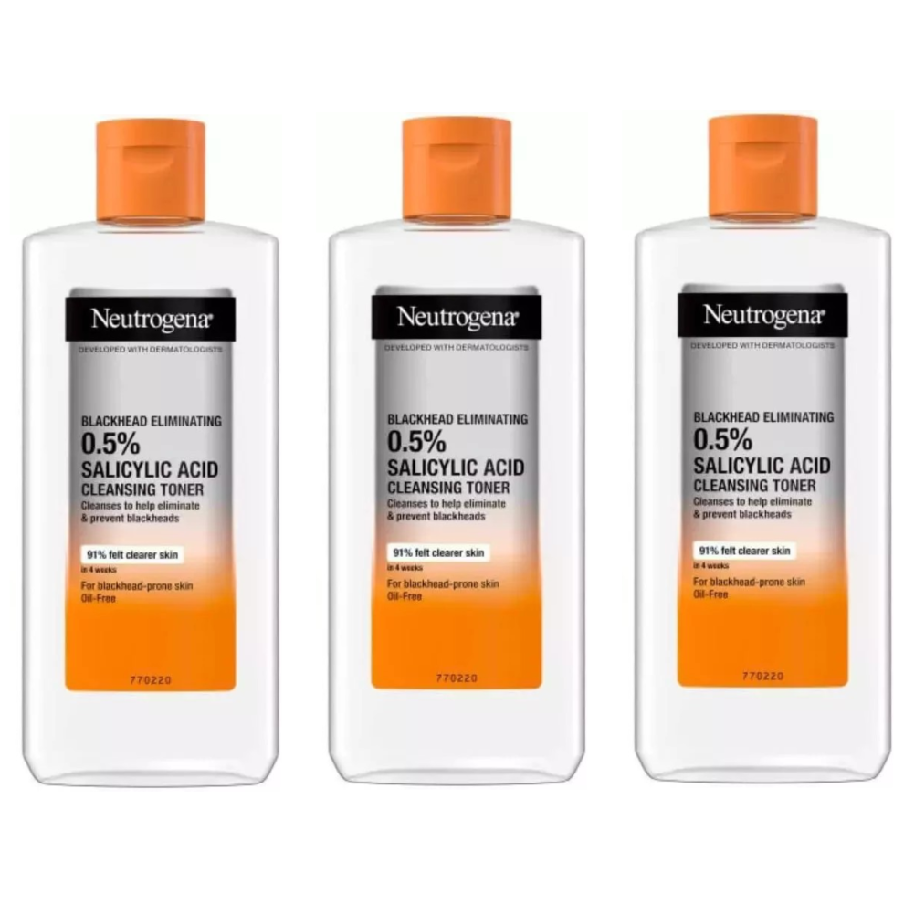 3 x 200ml Neutrogena Blackhead Eliminating Cleansing Toner