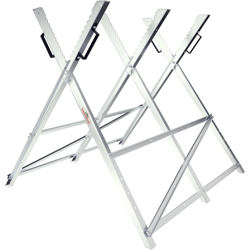 Gardebrukâ® Folding Galvanised Saw Horse | Foldable Portable Trestle | Workbench Timber Cutting Log Holder | Wood Splitter For Hand Saw Chainsaw 90606946