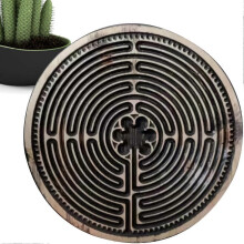 (Large diameter 40cm)Wooden Labyrinth Maze Game Finger Maze Board,Portable and Sturdy Wooden Finger Labyrinth,Puzzle Maze Game