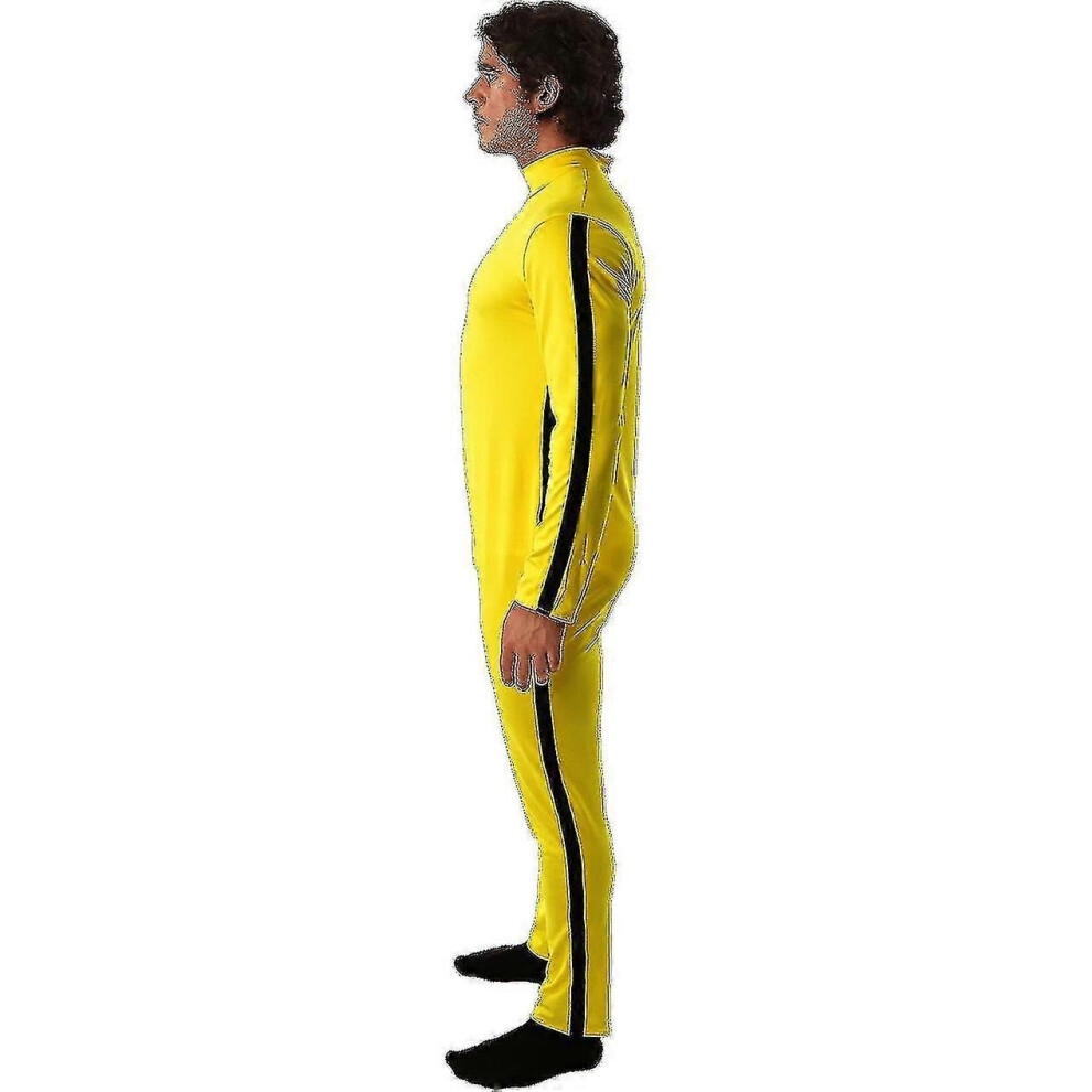 (Standard) Mens Bruce Lee Kill Bill Martial Arts Jumpsuit 70S Film Fancy Dress Yellow