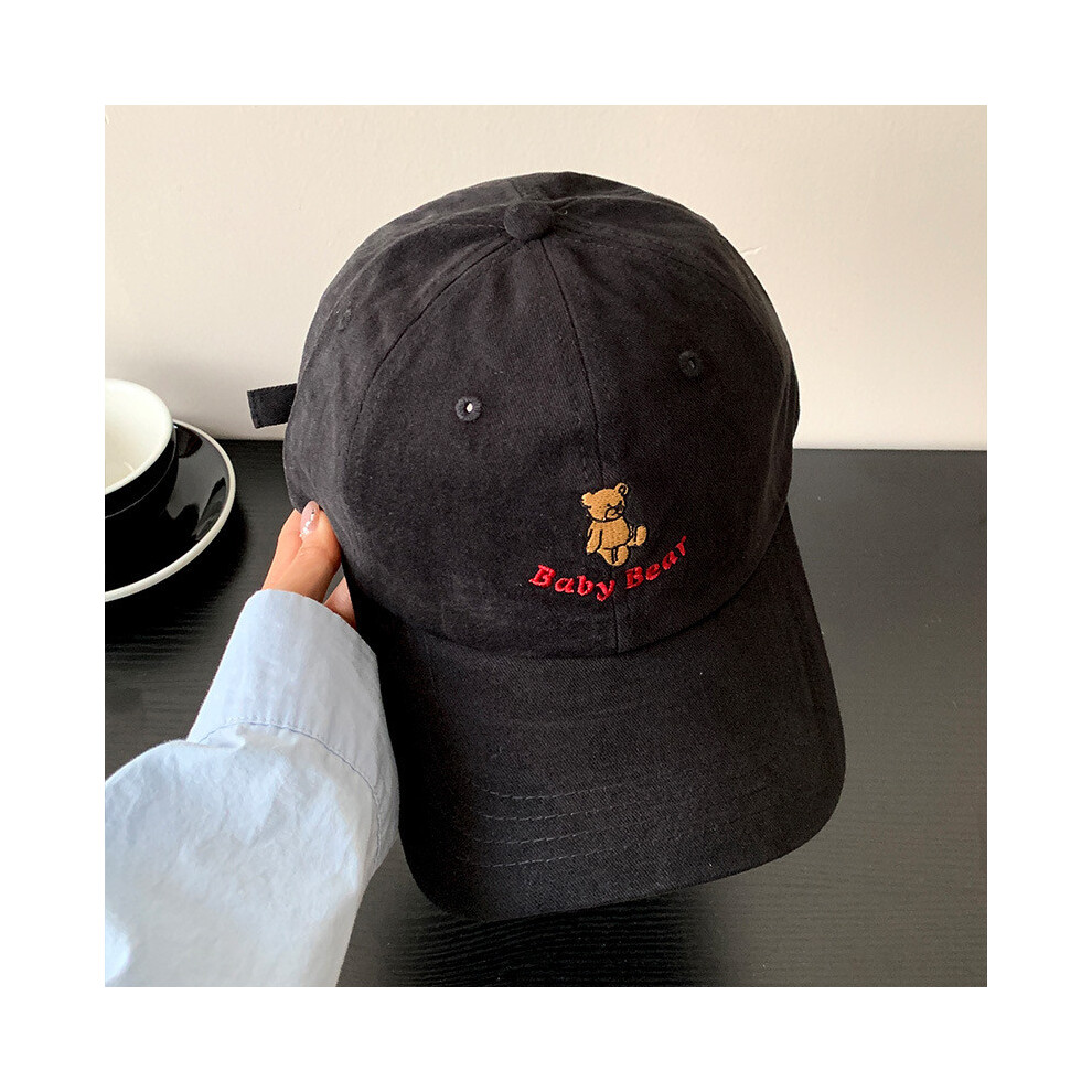 (Black) Bear Chic Blue Embroidered Baseball Hat For Women Ideal Fashion Spring Casual-image-OPC-PGJMQKB-NEW