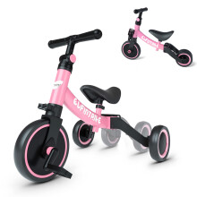 besrey 5 in 1 Toddler Bike for 10 Month to 4 Years Old Kids, Toddler Tricycle Kids Trikes Tricycle, Gift & Toys for Boy & Girl, Balance Training, Remo