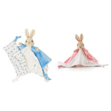 Official Peter Rabbit Comfort Blanket - Beatrix Potter Soft Toy for Babies and Toddlers & Official Beatrix Potter Flopsy Bunny Comfort Blanket - Peter