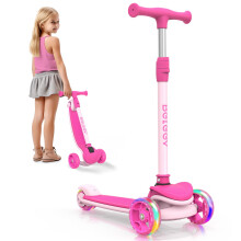 BELEEV A8 Foldable Kick Scooter for Kids Ages 3-12, 3 Wheel Scooter for Toddlers Girls Boys, Light up Kids Scooter for Children, Girls Scooter Age 7,
