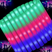 OLUPP Glow Sticks Bulk, 200 Pcs Giant Foam Glow Sticks with 3 Modes Colorful Flashing, Neon Party Favors, Glow in The Dark Party Supplies for Wedding,