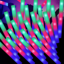 OLUPP Glow Sticks Bulk, 100 Pcs Giant Foam Glow Sticks with 3 Modes Colorful Flashing, Neon Party Favors, Glow in The Dark Party Supplies for Wedding,