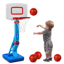 Erixazs Basketball Hoop for Kids with Stand - Height Adjustable Outdoor Indoor Toddler Basketball Hoop for Garden Toy Boys Girls 3-8 (blue)