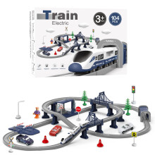 XIAPIA Electric Train Sets Railway Learning Educational Toys for Kids Boys Girls Age 3 Years Up, 104 Pcs Track Accessories Car Set Christmas Xmas New