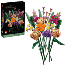 LEGO Botanicals Flower Bouquet - Artificial Flowers Set for Adults incl. Roses, Snapdragons, Poppies, Asters & Daisies - Home Decor Gift Idea for Wome