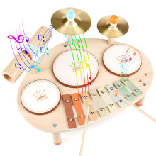 Vanplay Kids Toys Wooden Kids Drum Kit Musical Instruments For Toddlers Wooden Toys Baby Drum Musical Toys For 3 4 5 Year Old Boys Girls