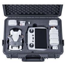 Lykus Titan MM410 Waterproof Hard Case for DJI Mini 4 Pro/Mini 3/ Pro and DJI RC 2/ RC/RC-N2, Support 7 Batteries and RC Lanyard [CASE ONLY] Black