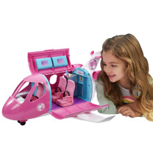 Barbie DreamPlane, Pink Dreamplane Playset with Toy Puppy, Snack Cart, 15 Airplane Accessories and Doll Accessories, Toys for Ages 3 and Up, One Airpl