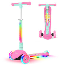 BELEEV A10 Scooter for Kids Ages 3-12 with Light-Up Stem & Deck & Wheels, 3 Wheel Folding Scooter for Toddlers Girls & Boys, 4 Adjustable Height, Extr