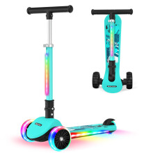 BELEEV A10 Scooter for Kids Ages 3-12 with Light-Up Stem & Deck & Wheels, 3 Wheel Folding Scooter for Toddlers Girls & Boys, 4 Adjustable Height, Extr