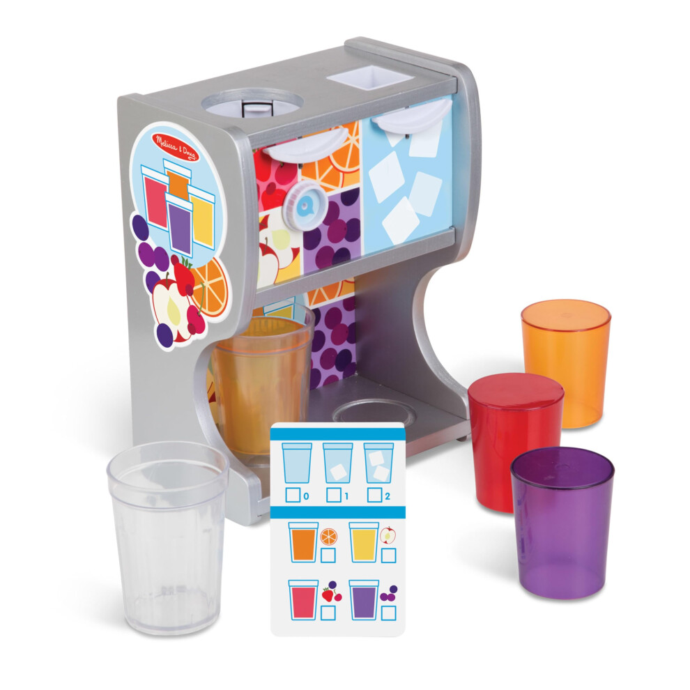 Melissa & Doug Drinks Dispenser Toy | Wooden Pretend Play Toy | Role Play Shop | Wooden Playset For Kids | Kids Toy Juice Dispenser | Toy Play Kitchen