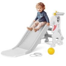 XJD Baby Slide Indoor/Outdoor Kids with Basketball Hoop Garden Slide Toddlers Climber Freestanding Slides Small for Age 1-3 Play Slide Children