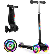 BELEEV Deluxe Scooter for Kids Age 3-12, 3 Wheel Scooter for Toddlers Girls Boys, Kick Scooter with 4 Adjustable Height, Lean to Steer, Light up Wheel