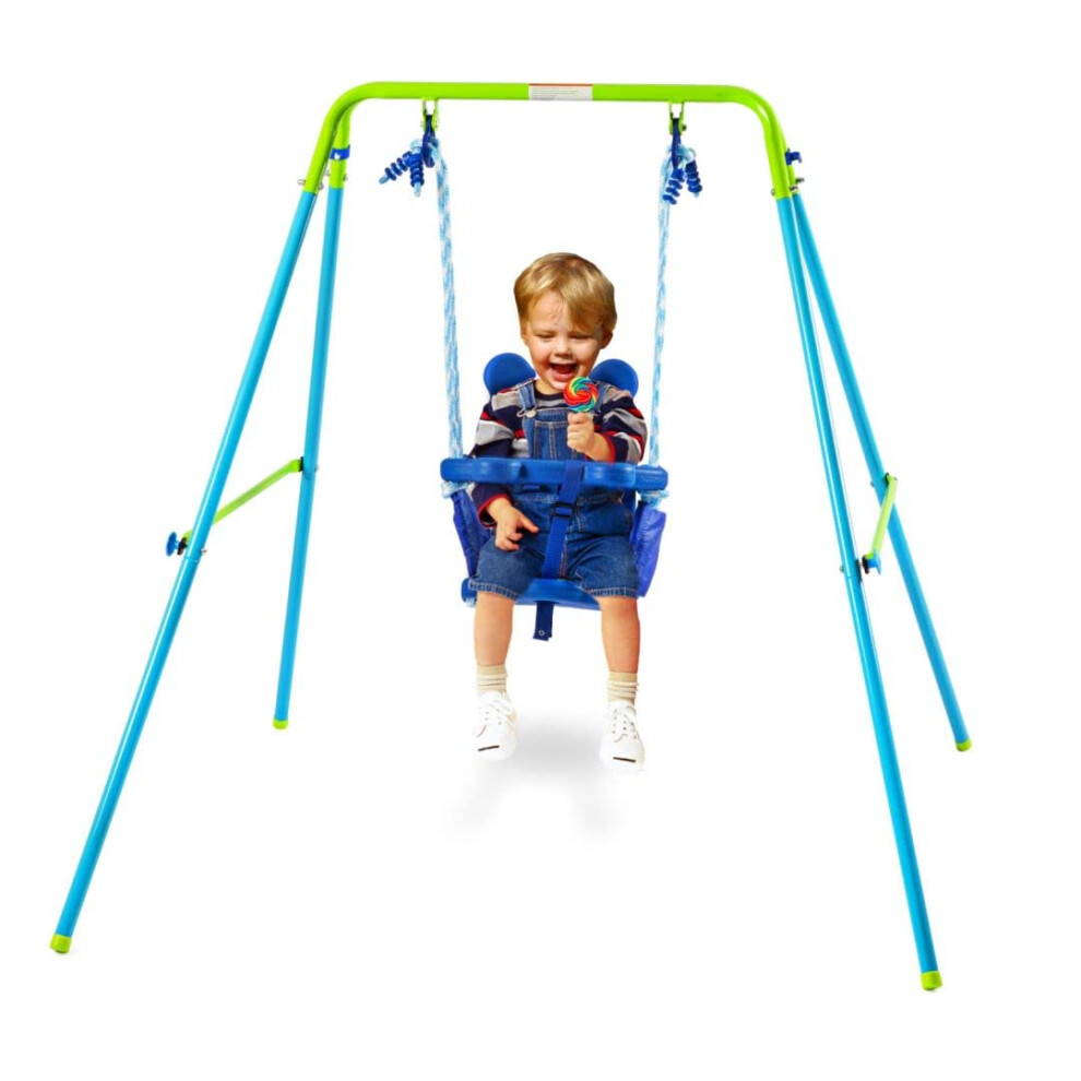 Baby Toddler Indoor Outdoor Swing Set For Garden,Folding Swing For Toddler With Safety Support Back Seat Adjustable Strong Rope Playground,Easy As Hlc