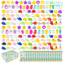 BONNYCO Mochi Squishy Toys for Party Bag Fillers for Kids Unisex Pack 160 Kids' Party Favours Squishy Fidget Toys Pack, Pinata Filler for Birthday Boy